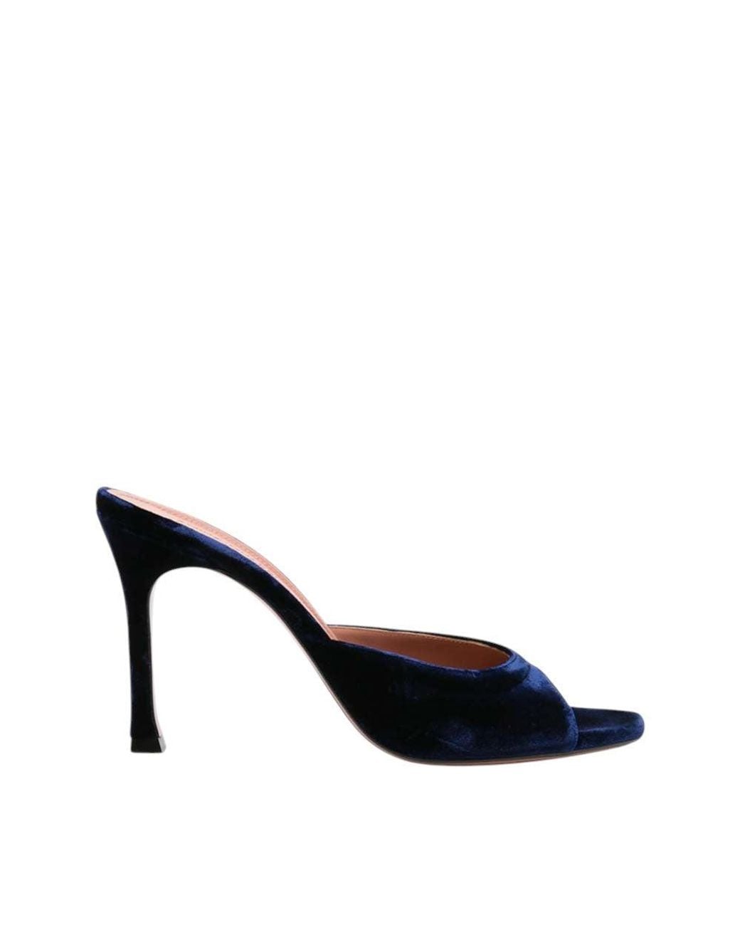 AMINA MUADDI Blue Alexa Velvet Heels