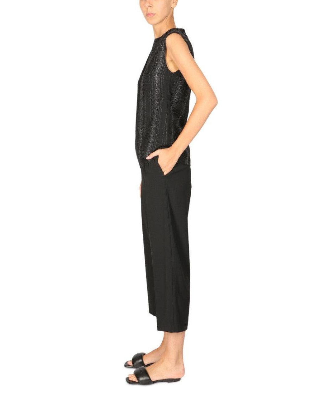 Stella McCartney Black Stripes Round Neck Top