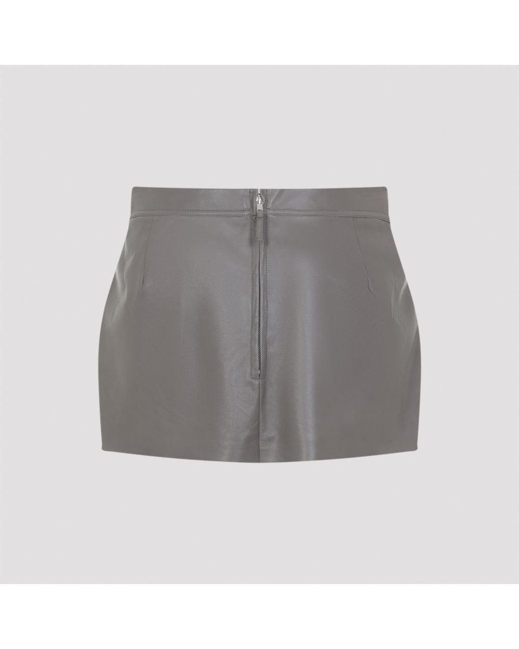 Rick Owens Gray Leather Skirt
