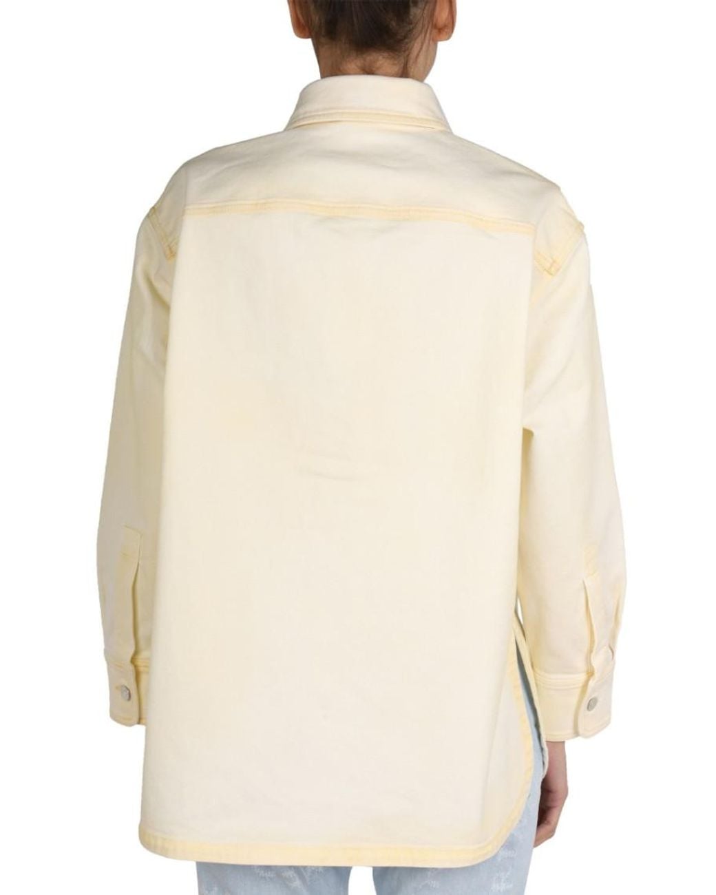 Stella McCartney Natural Solid Shirt Collar Jacket
