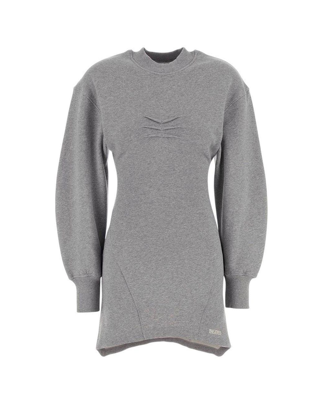 The Attico Gray Crew Neck Mini Dress