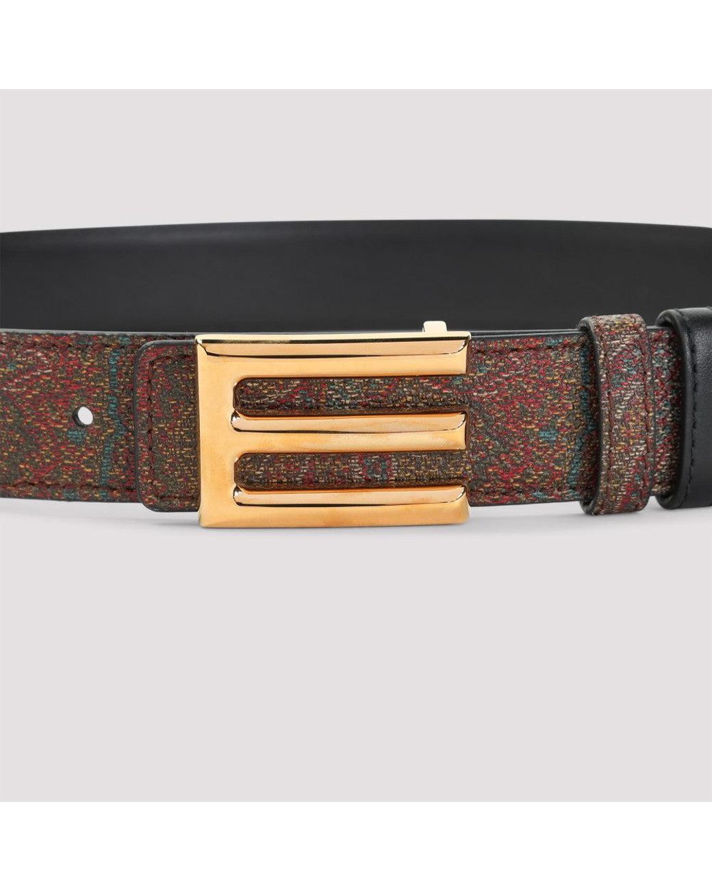 Etro Brown Paisley Signature Print Belt