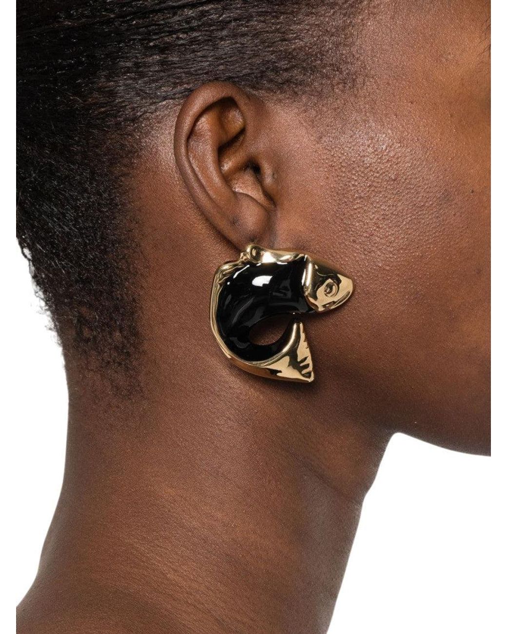 Jacquemus Metallic Golden Fish Shaped Earrings