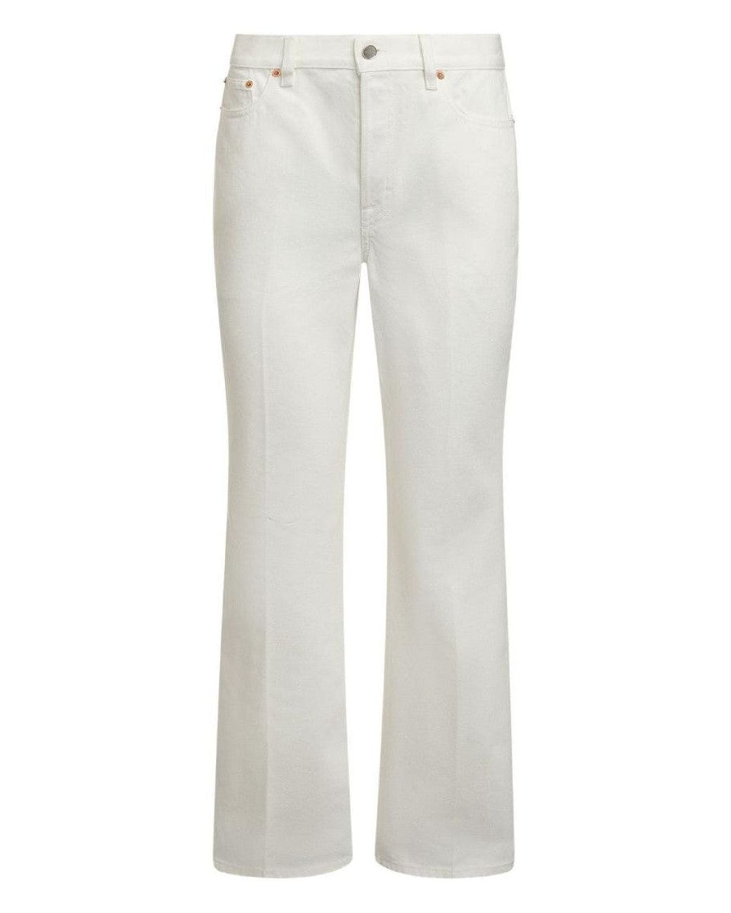 Gucci White Trumpet Denim Cotton Jeans
