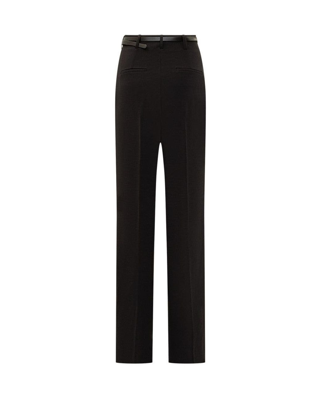 Sportmax Black Straight Flat Front Pants