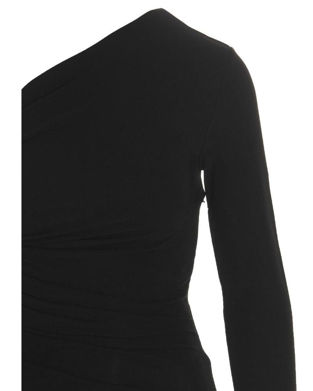 DSquared² Black Draped One Shoulder Dress