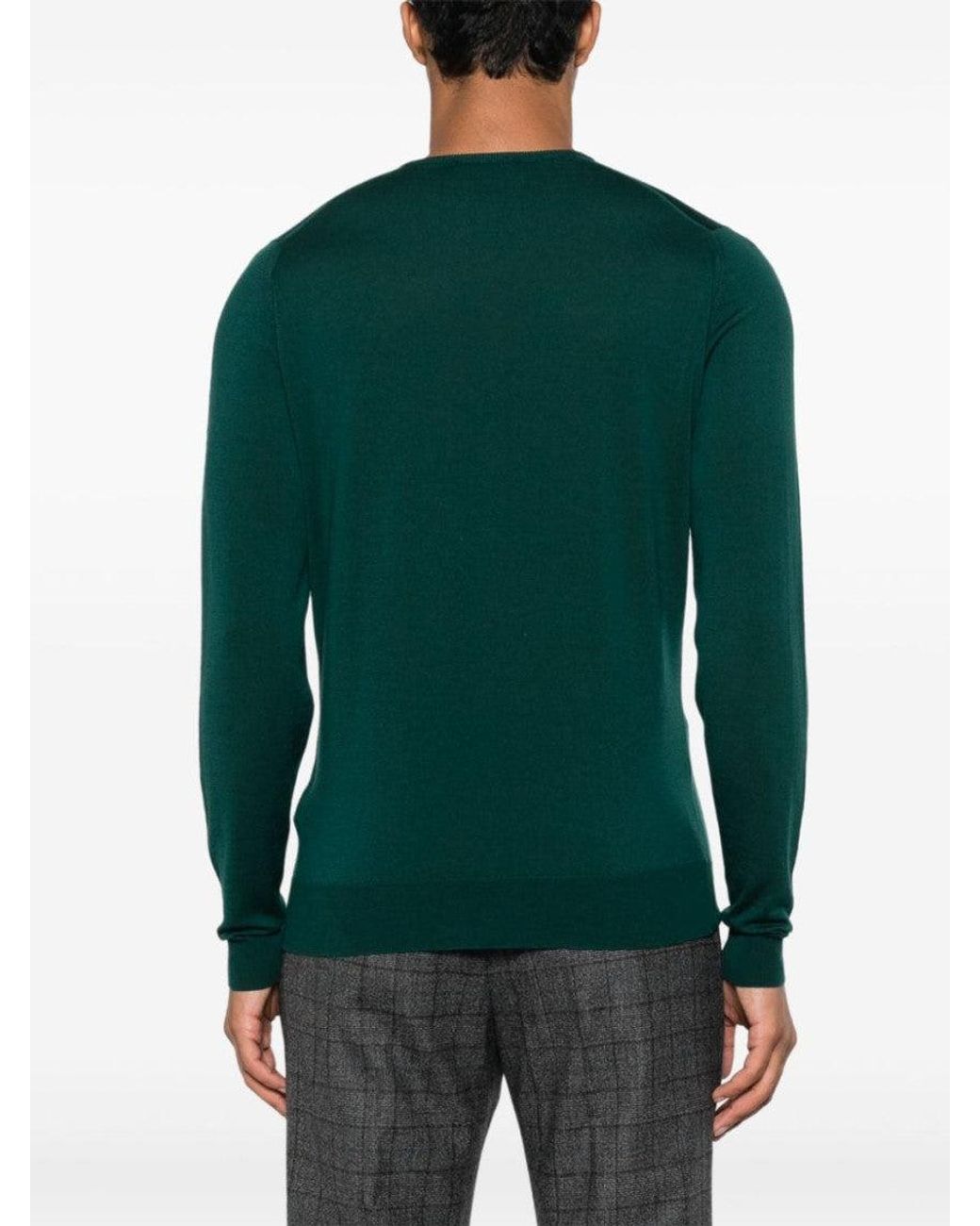 John Smedley Green Dark Wool Jumper for men