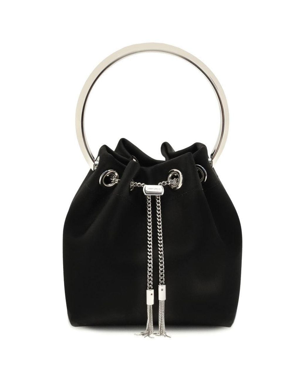 Jimmy Choo Black Bon Bon Micro Bucket Bag