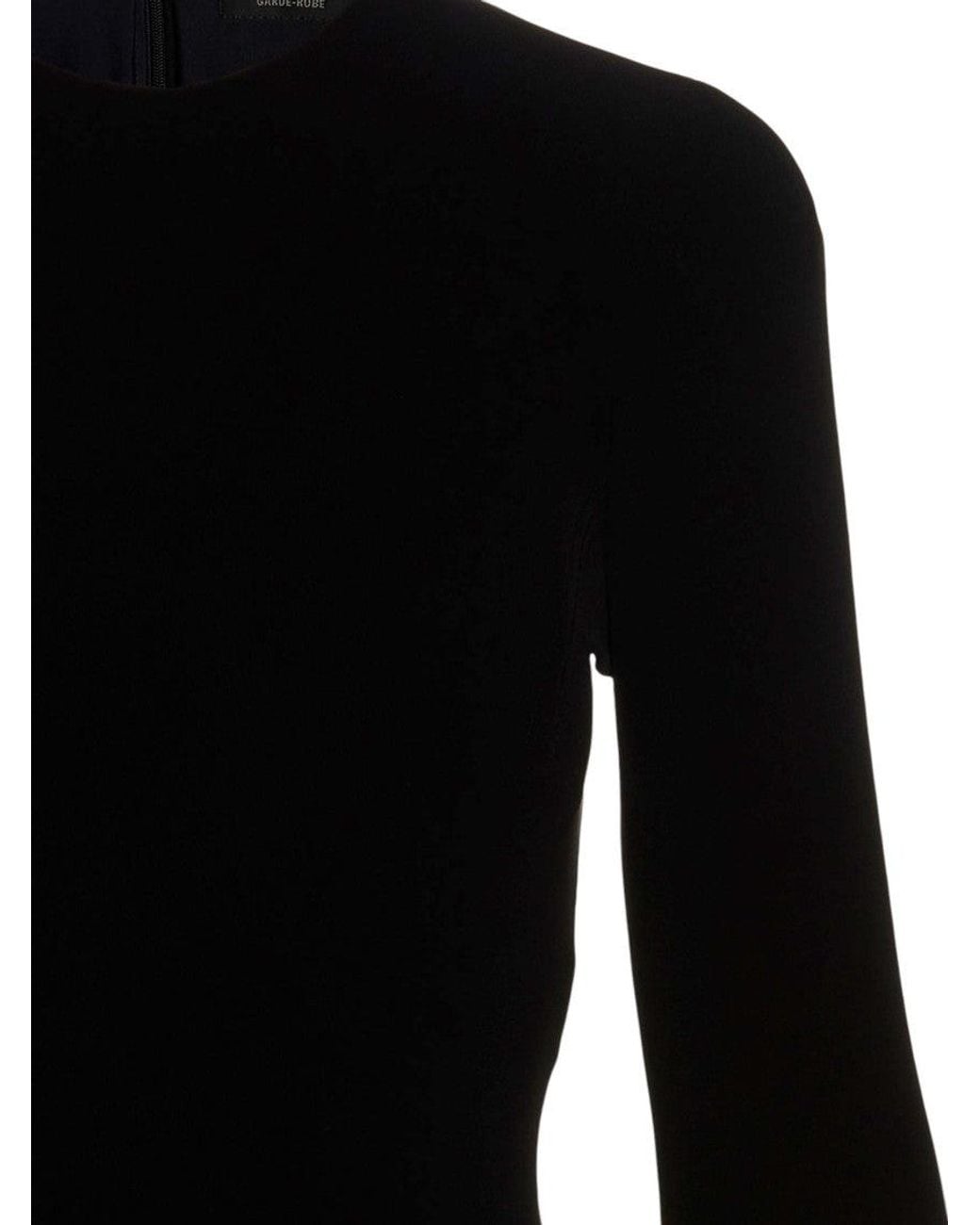 Balenciaga Black Solid Mini Dress