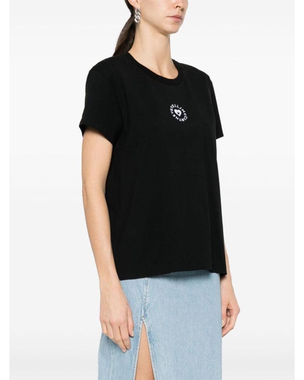 Stella McCartney Black Crewneck Logo T-Shirt