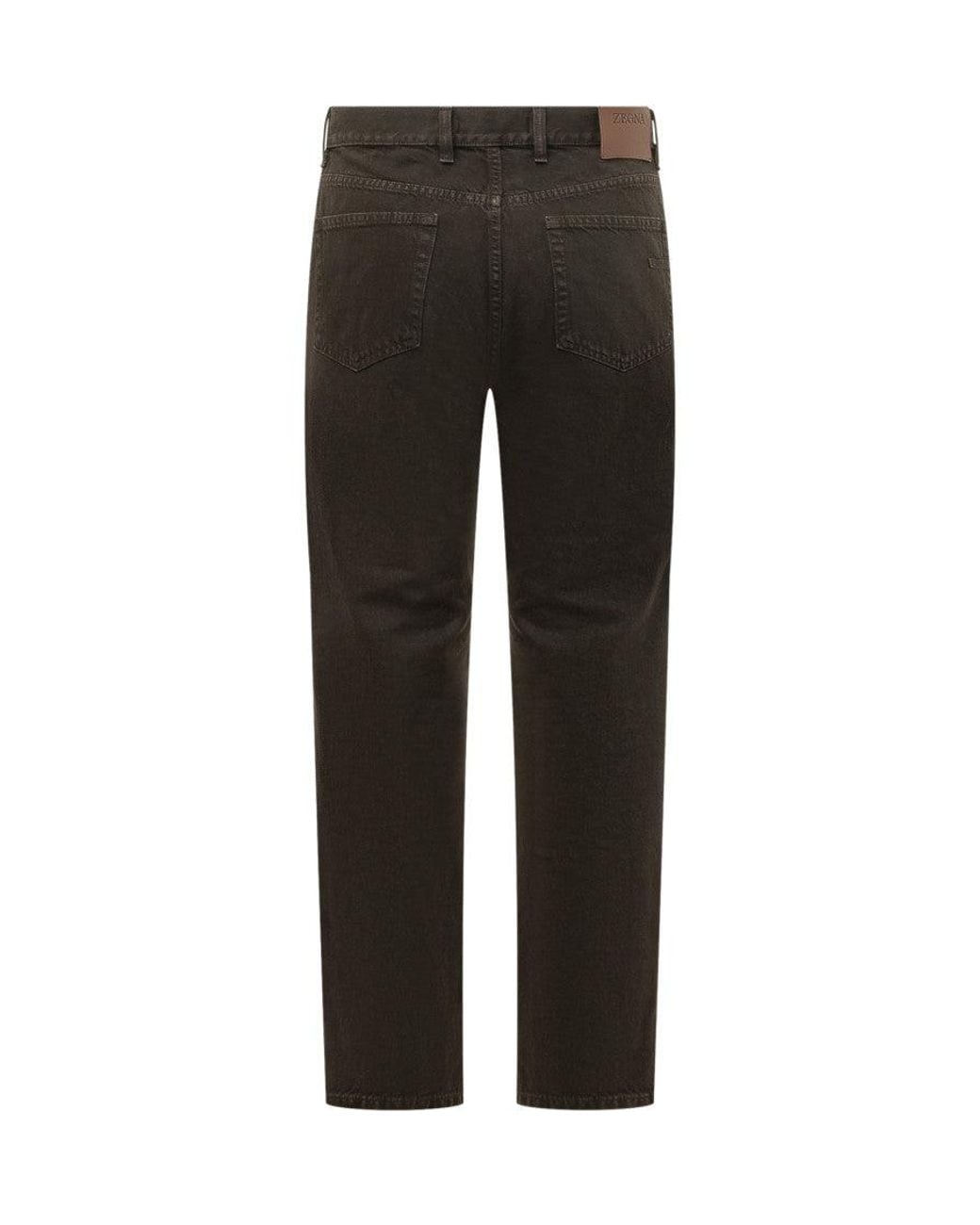 Zegna Black Dark Straight Jeans for men