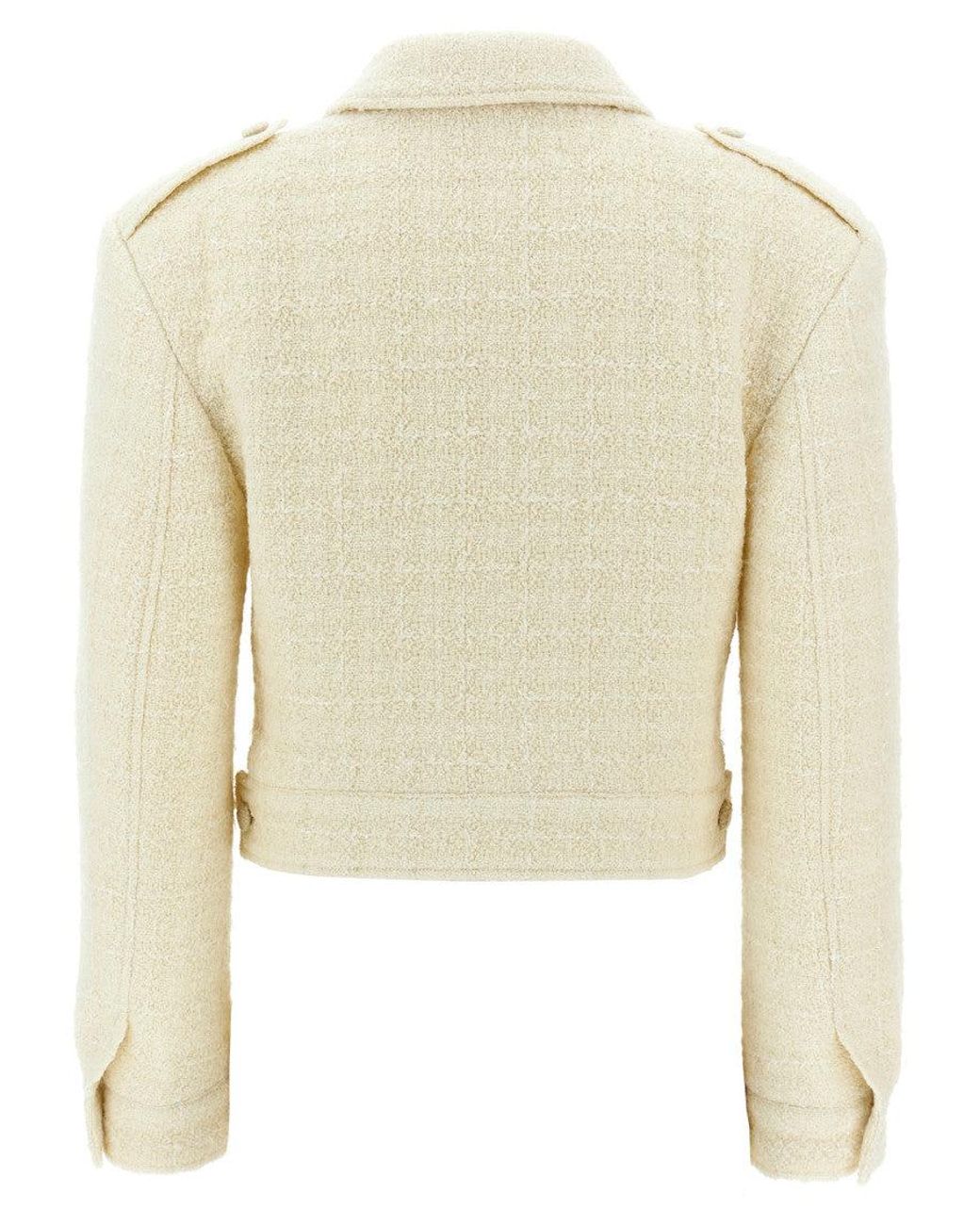 Givenchy Natural Short Tweed Jacket With 4G Detail