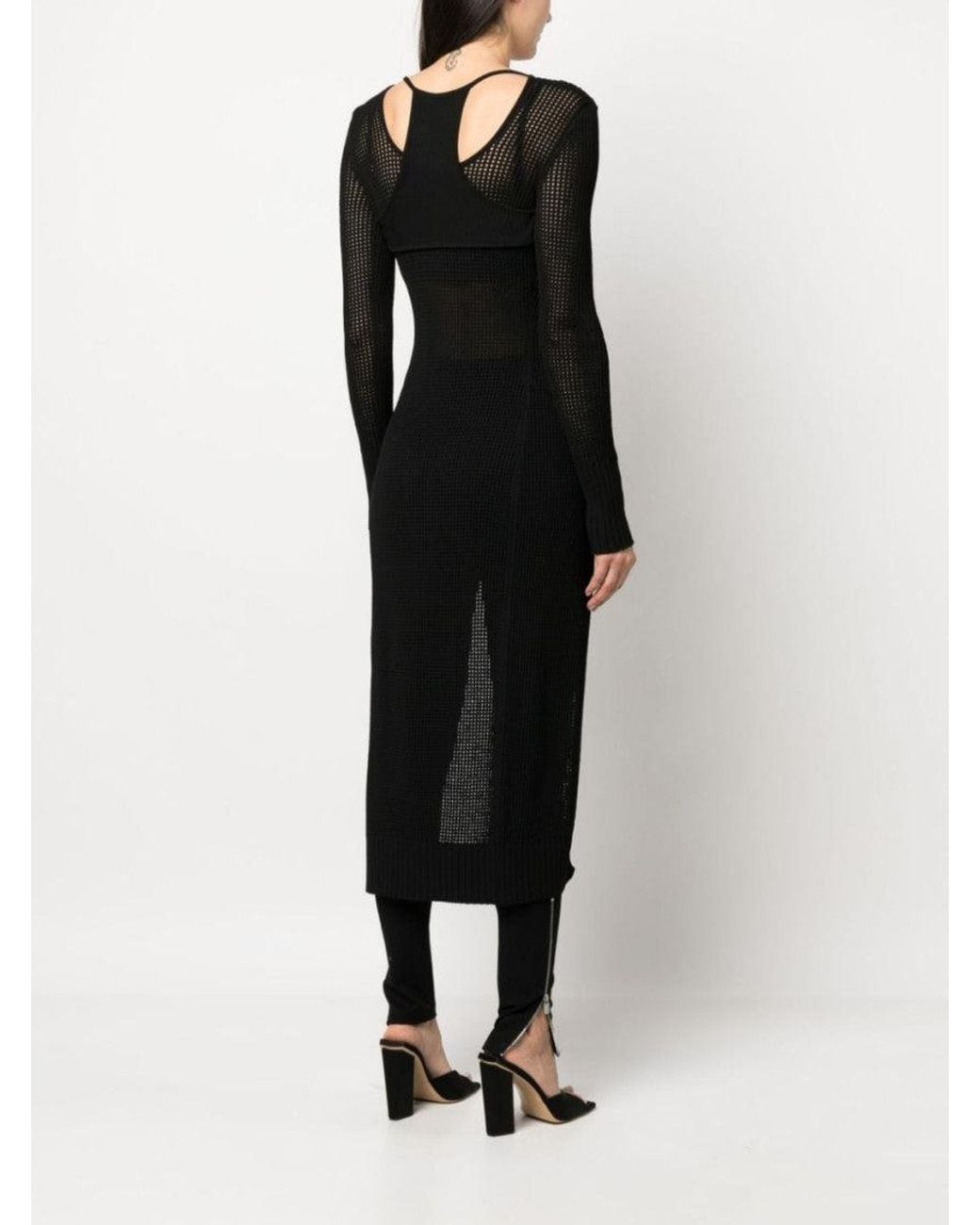 ANDREADAMO Black Knit Long Cardigan