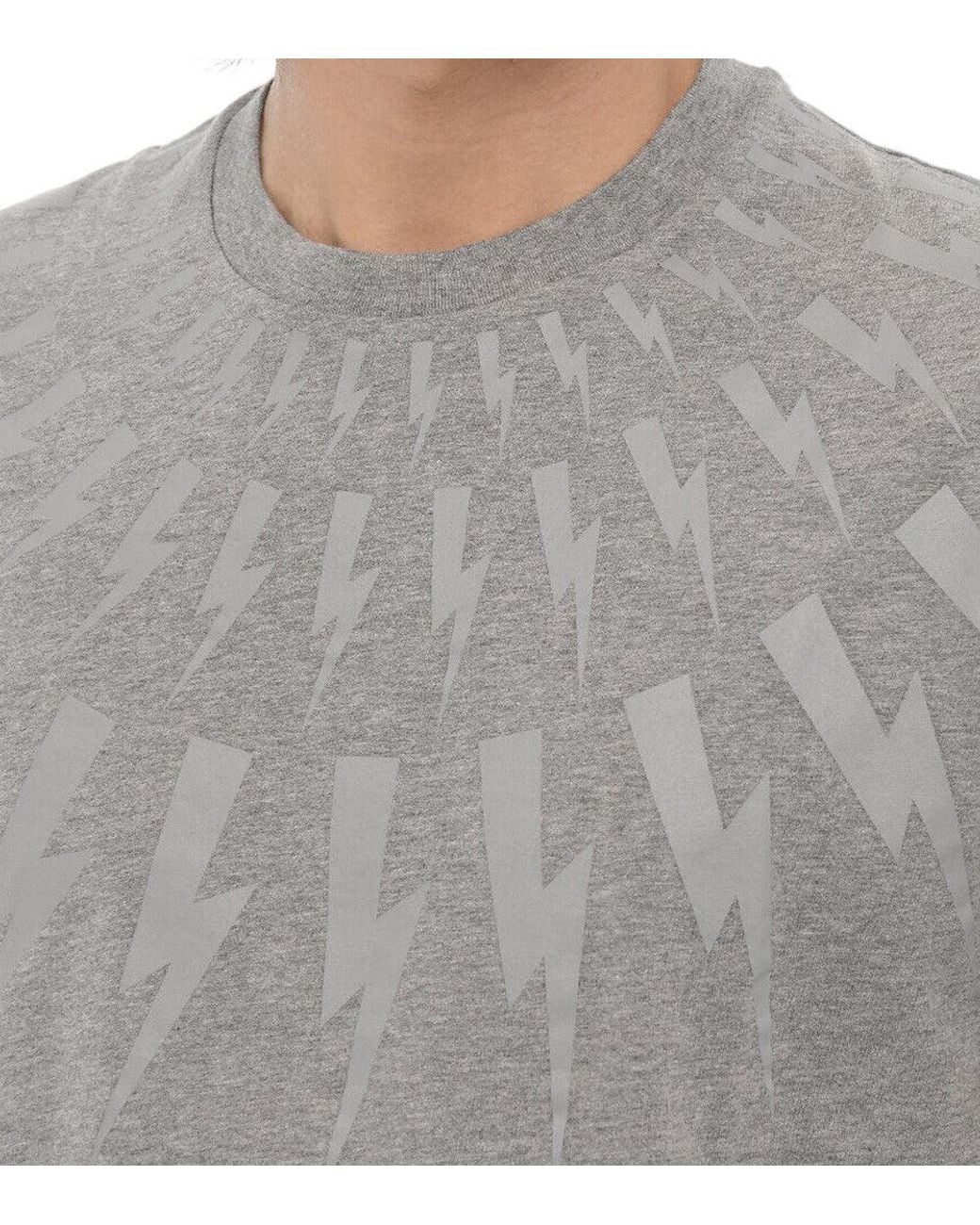 Neil Barrett Gray Printed Crew Neck T-Shirt for men