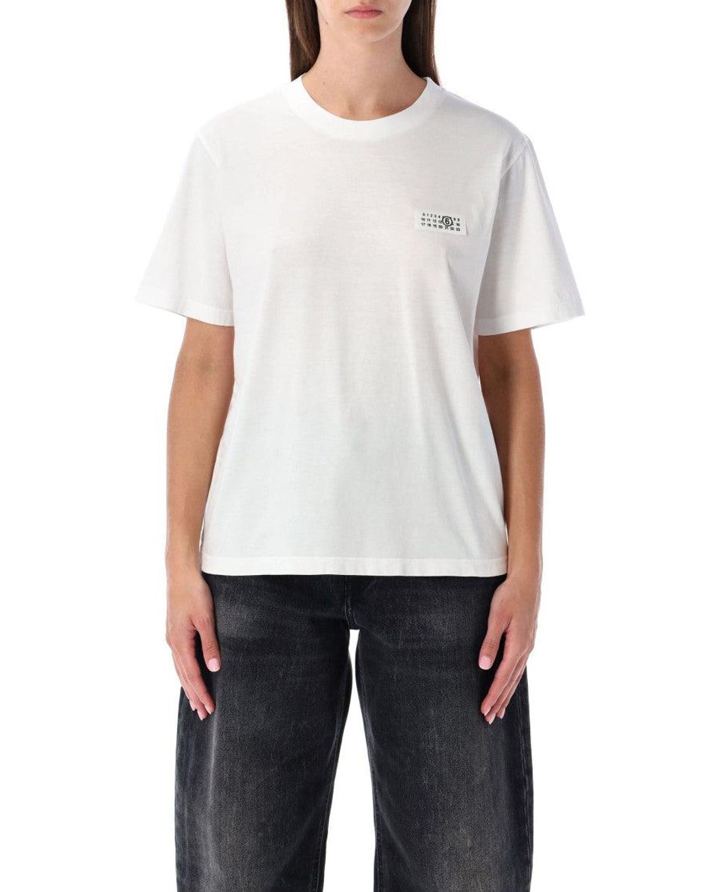 MM6 by Maison Margiela White Cotton T-Shirt