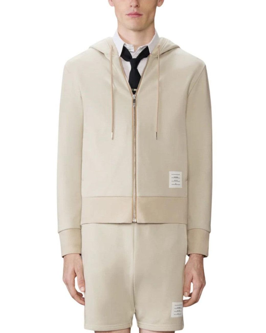 Thom Browne Natural Hood Sweatshirt for men