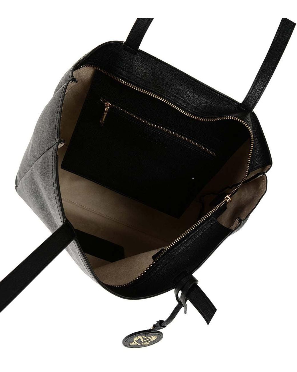 Love Moschino Black Logo Plaque Large Tote
