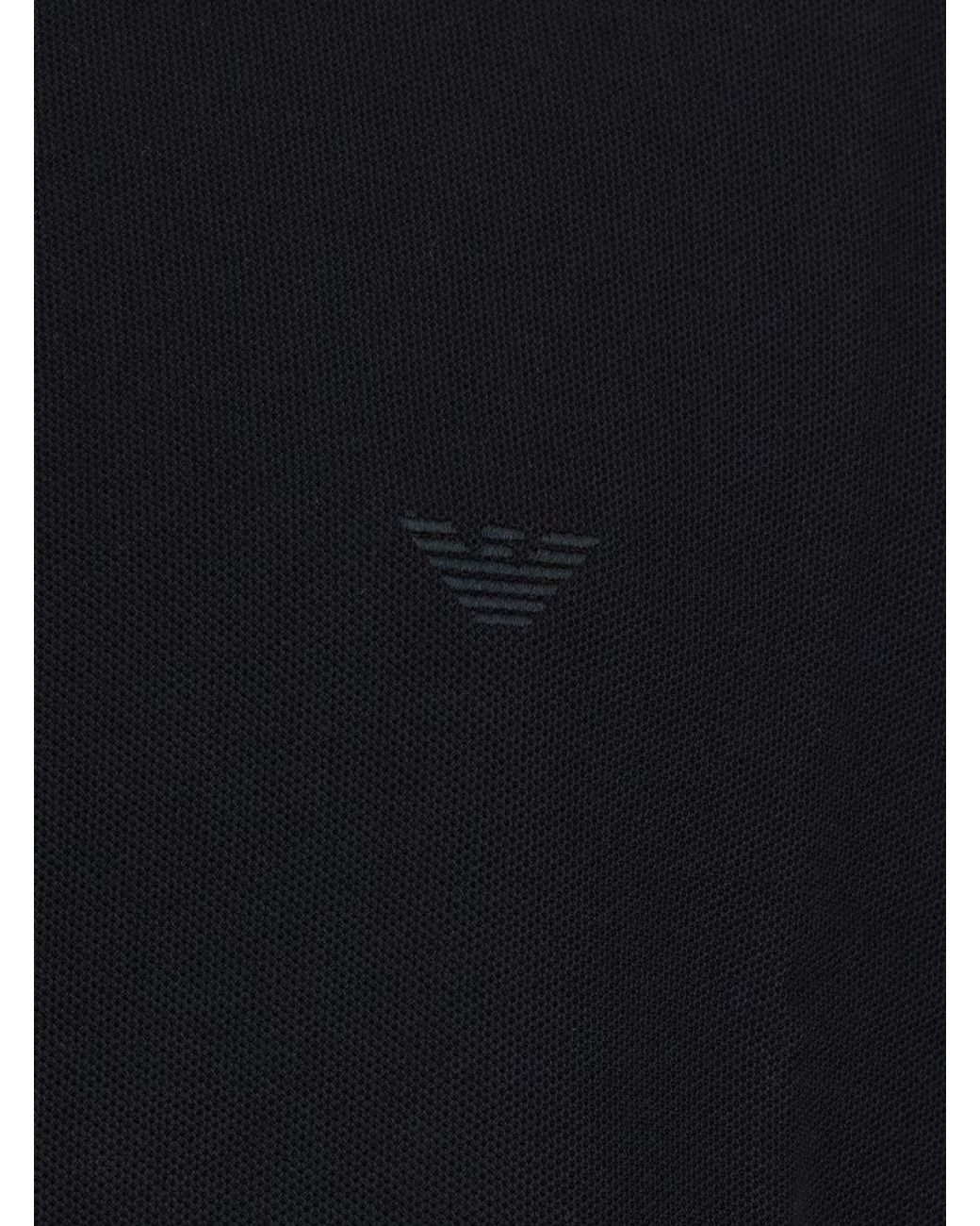 Emporio Armani Black Polo Shirt Piquet Cotton T-Shirts for men