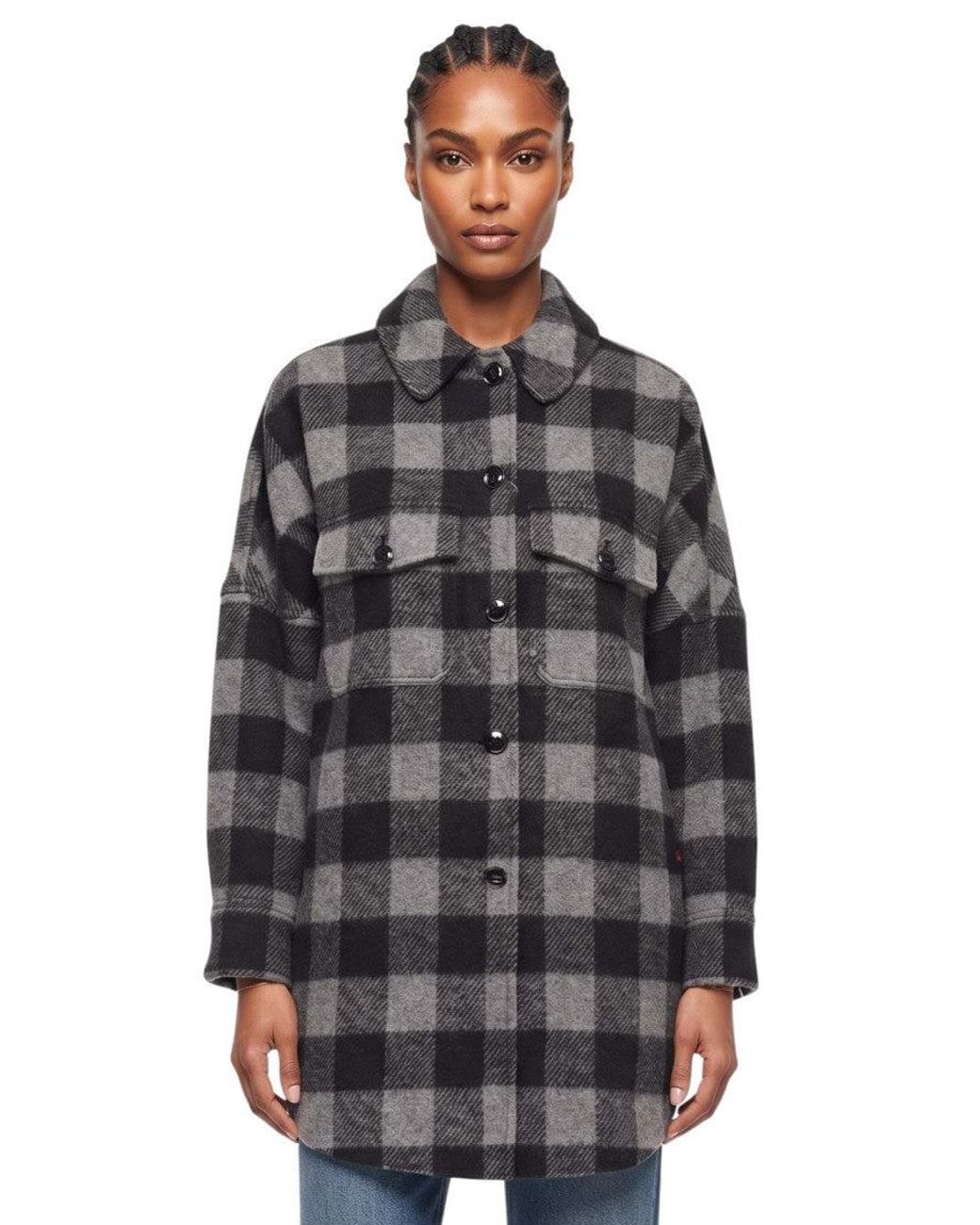 Woolrich Gray Oversized Checks Shirt