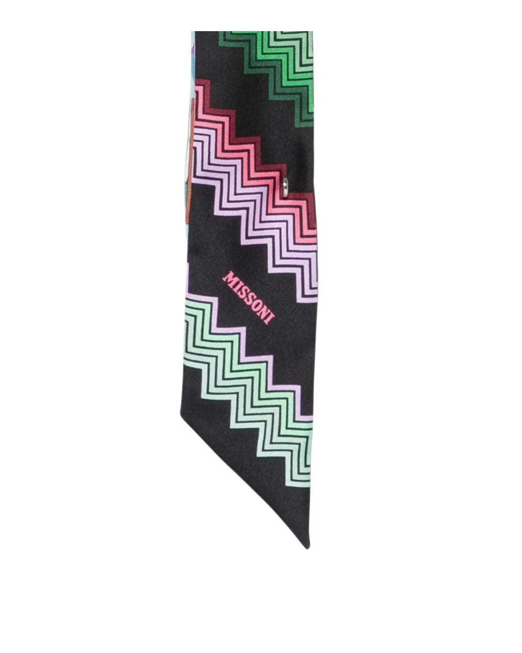 Missoni Blue Zigzag Print Bandana Scarf