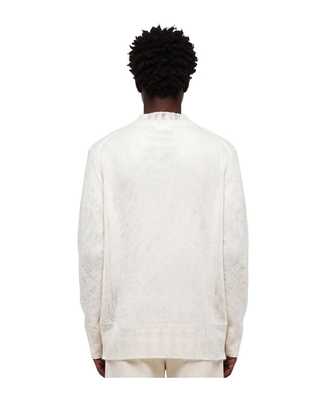 Jil Sander White Knitted Sweater for men