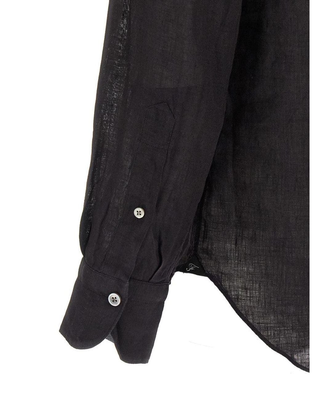 Finamore 1925 Black 'Gaeta' Shirt for men