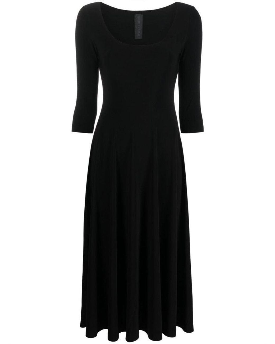 Norma Kamali Black Scoop Neck Dress