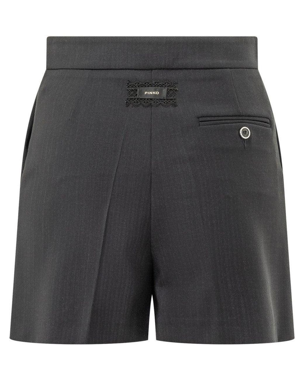 Pinko Black Solid Shorts
