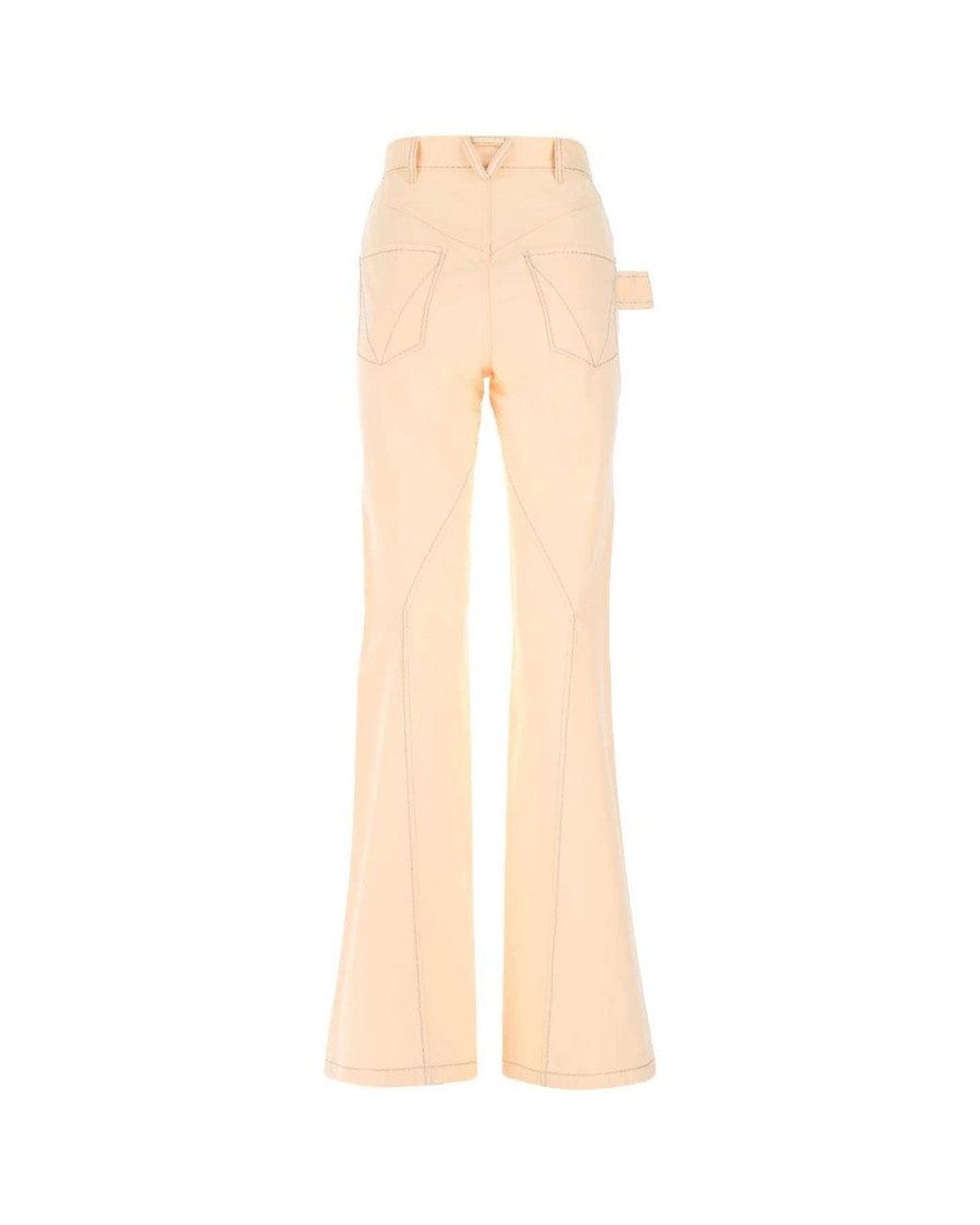Bottega Veneta White Peach Wide Leg Pant
