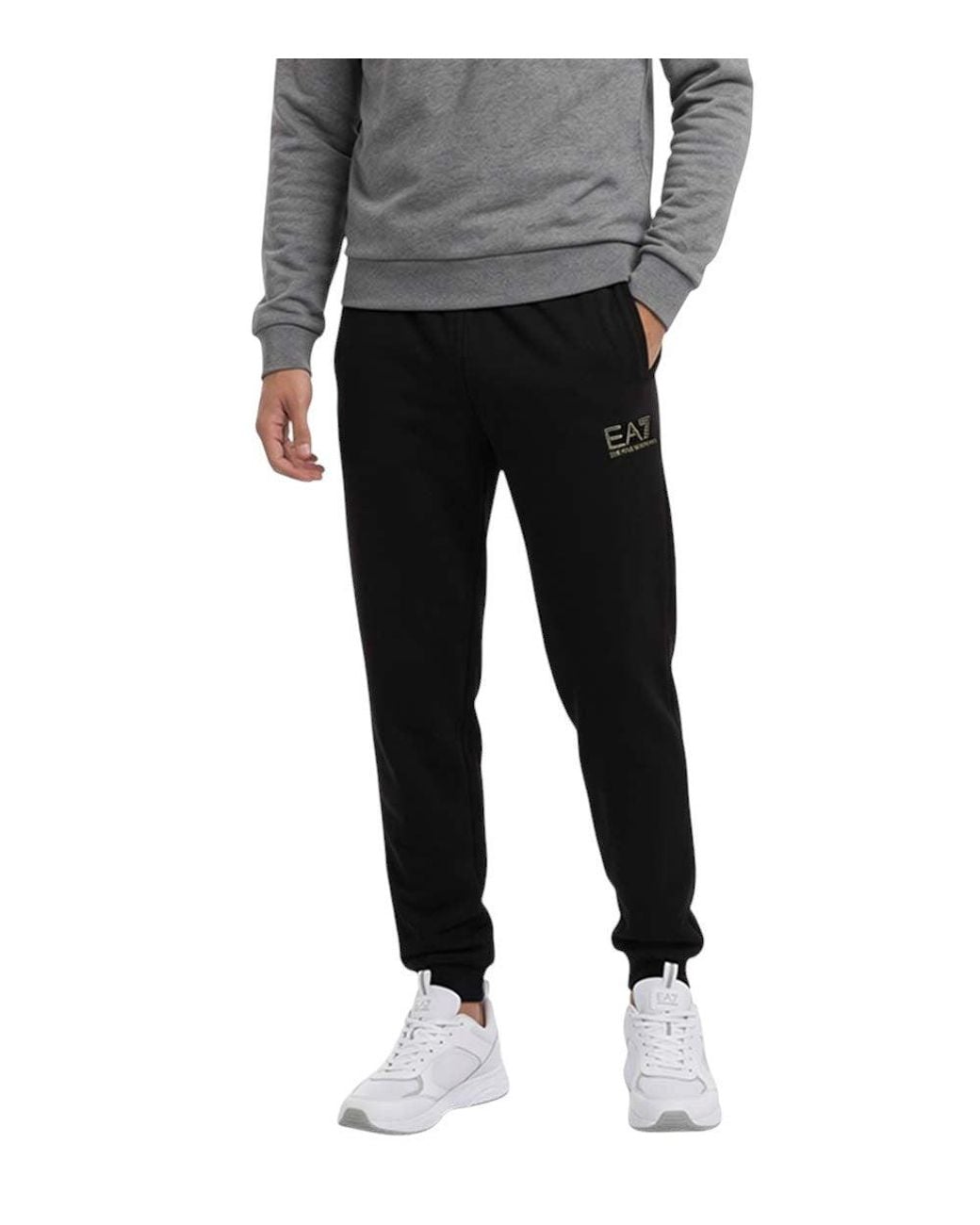 EA7 Black Slim Sweatpants for men