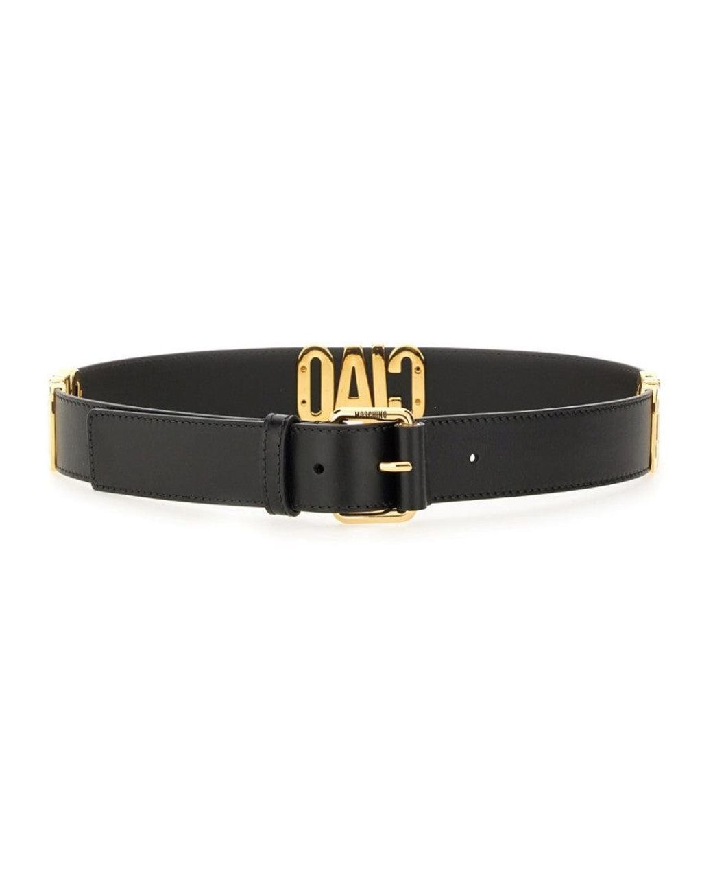 Moschino Black Hello Belt Leather