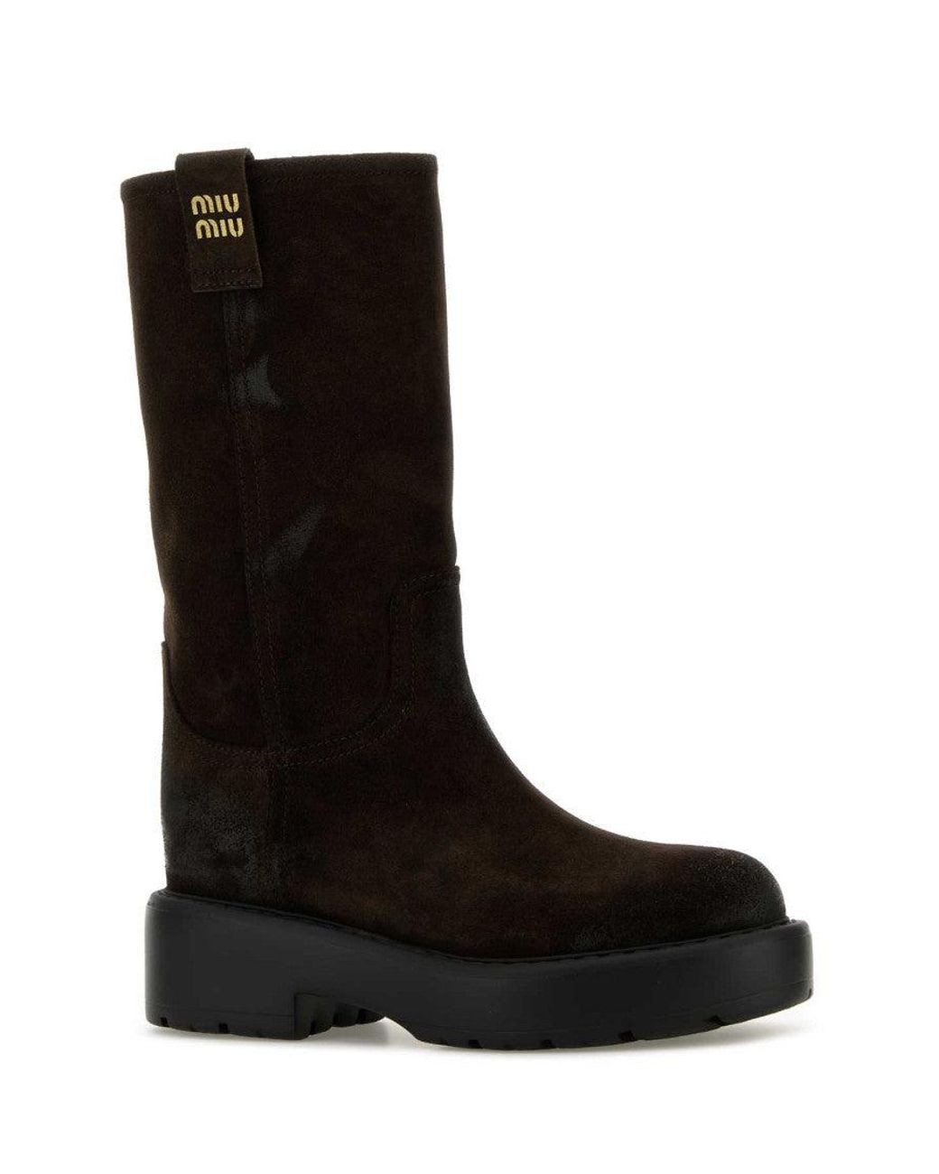 Miu Miu Black Suede Boots