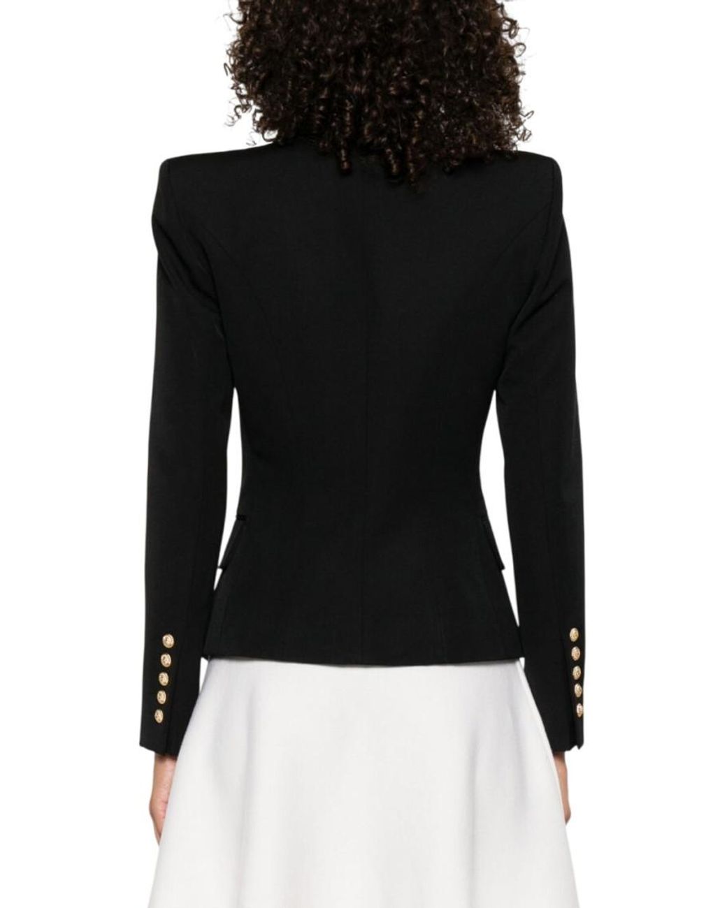 Balmain Black Grain De Poudre 6-Button Tailored Jacket