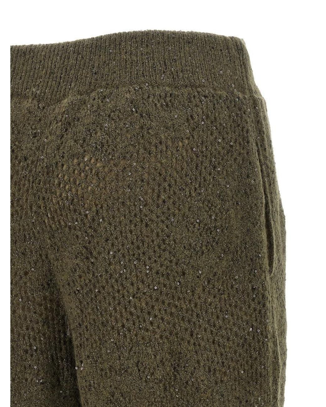 Brunello Cucinelli Green Khaki Relaxed Elasticated Pant