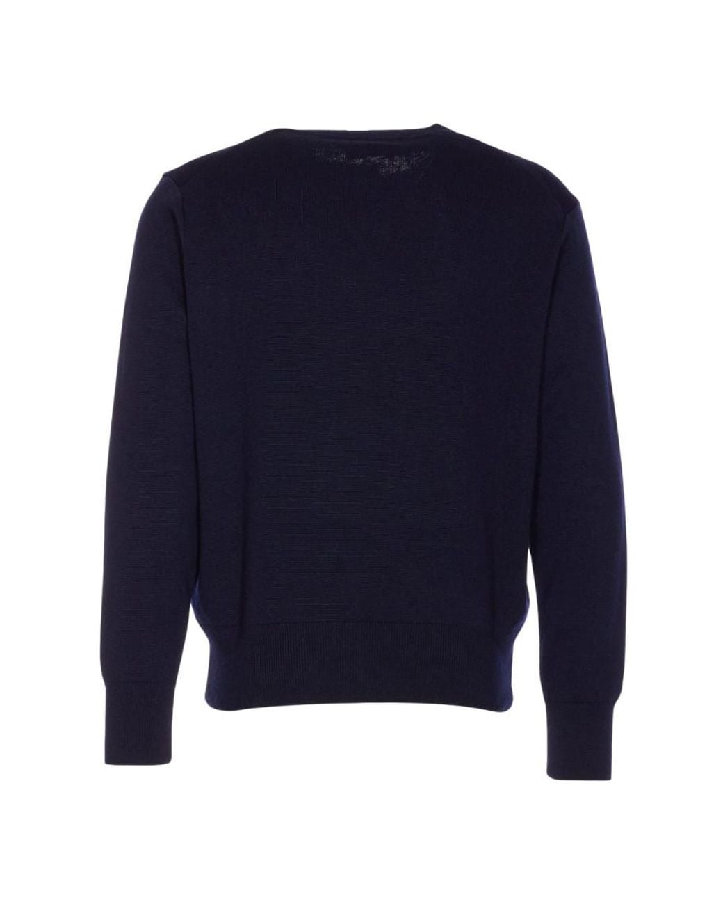 AMI Blue Crew Neck Logo Sweater for men
