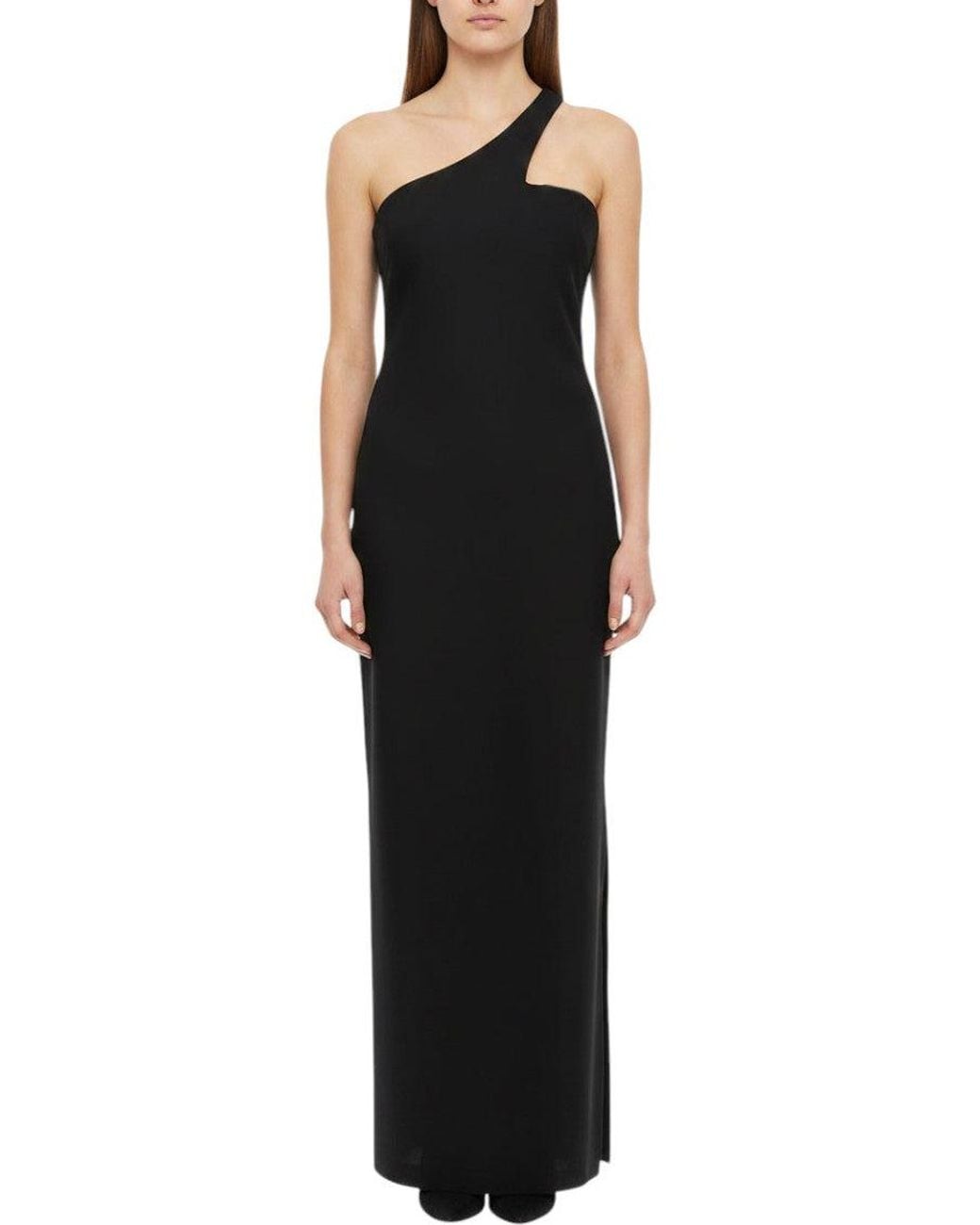 Sportmax Black One Shoulder Maxi Dress