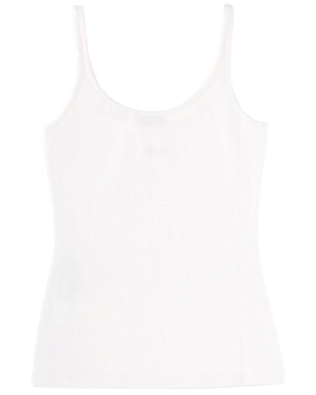 Off-White c/o Virgil Abloh White Logo Scoop Neck Top