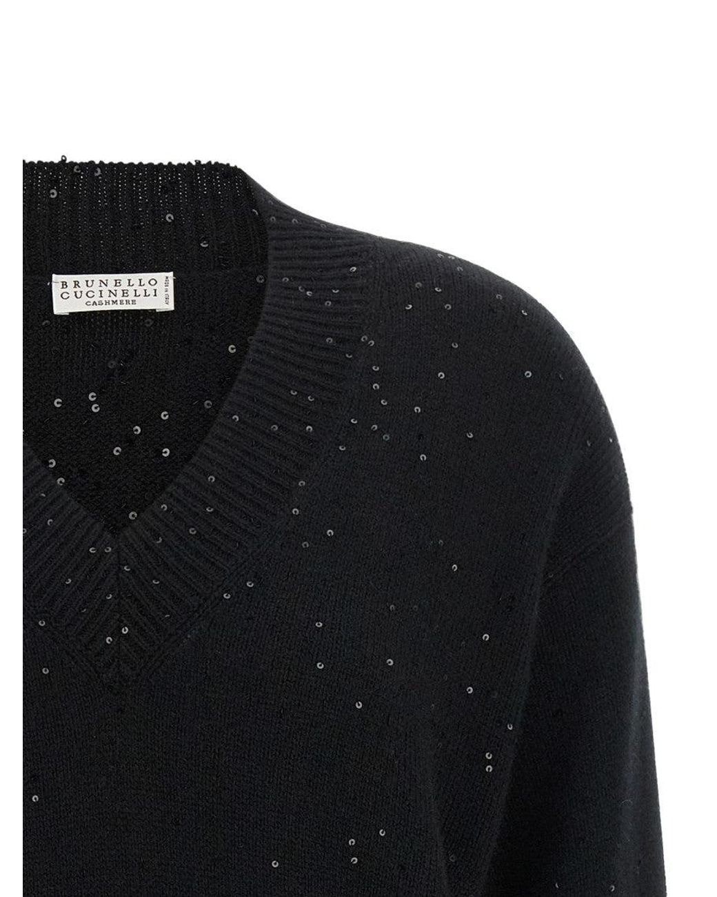 Brunello Cucinelli Black 'Diamante' Sweater