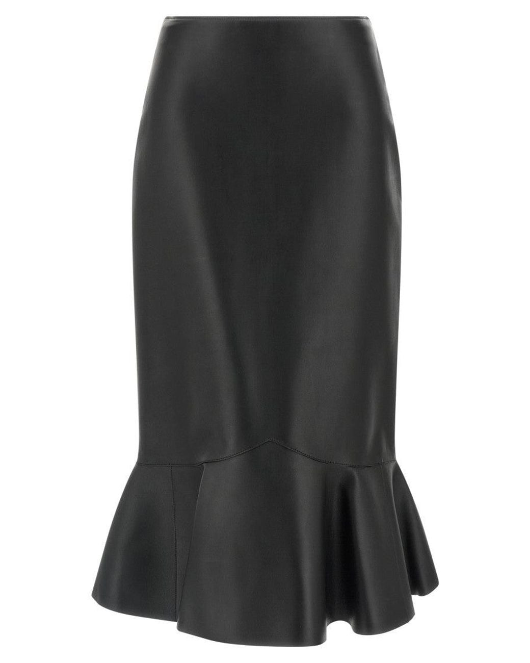 Fendi Black Nappa Peplum Skirt