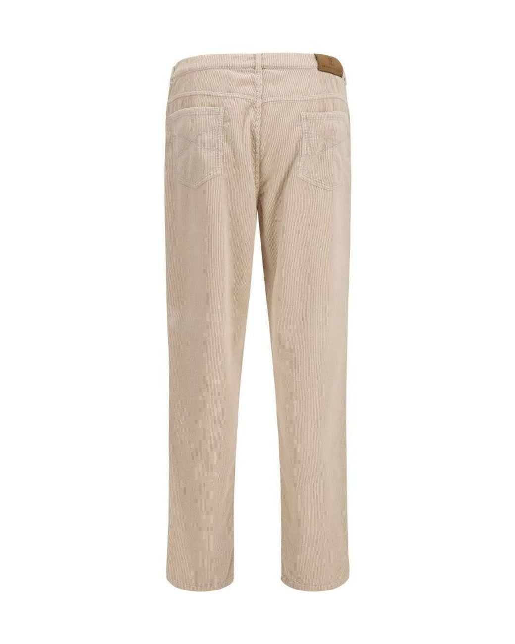 Brunello Cucinelli Natural Corduroy Pants Cotton; Elastane for men