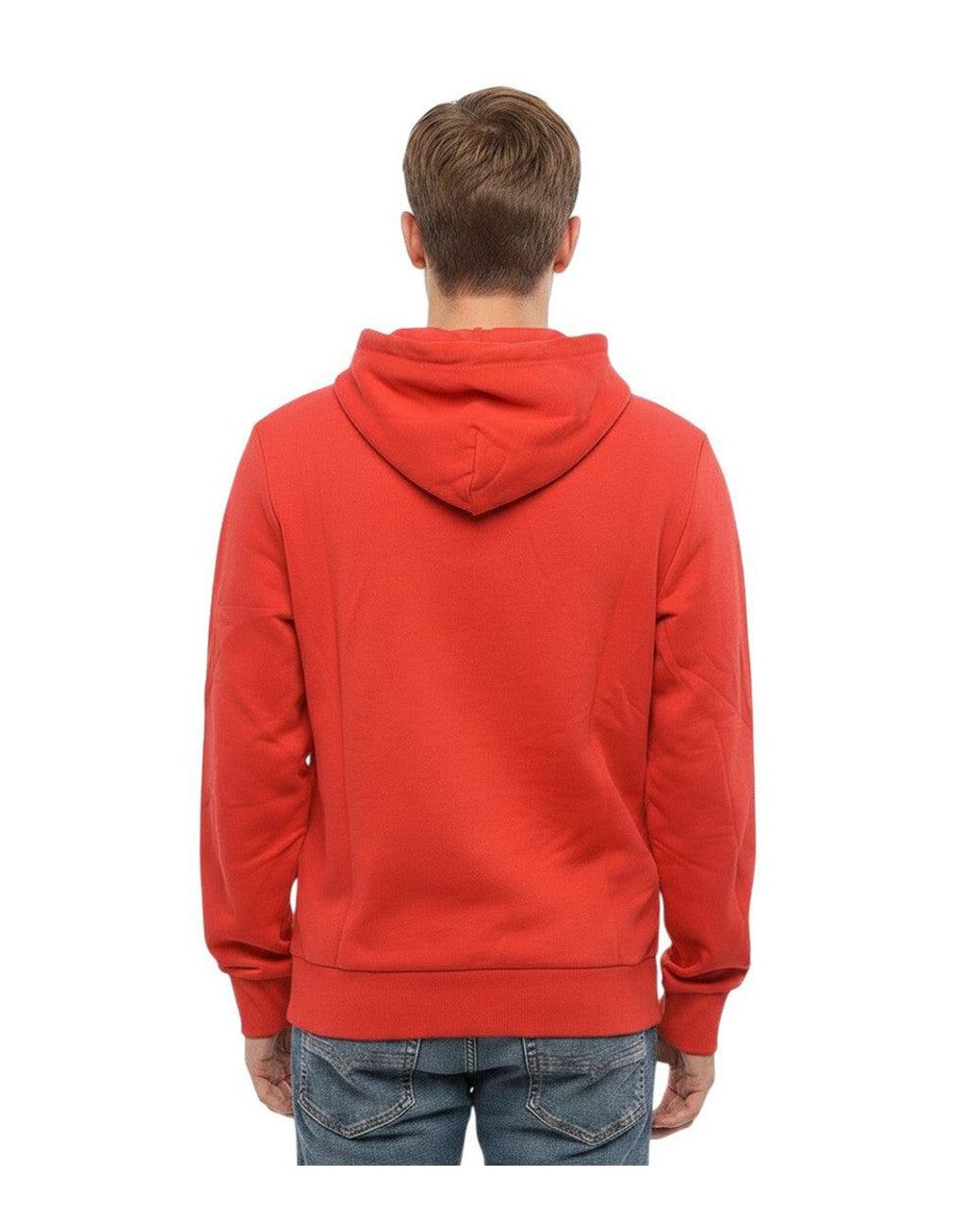 DIESEL Red Logo Regular Hoodie for men