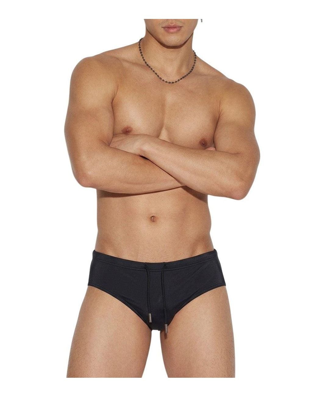 DSquared² Black Solid Swim Brief for men