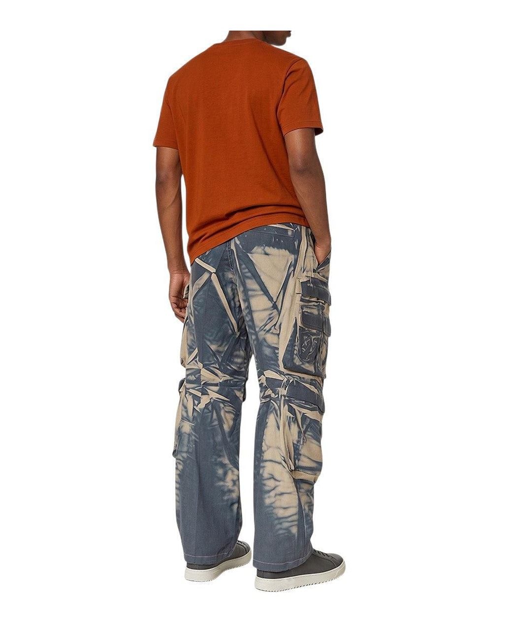 DIESEL Blue Oversized Cargo Pants for men