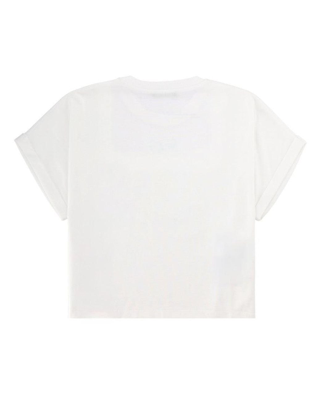 Balmain White Logo Crew Neck T-Shirt