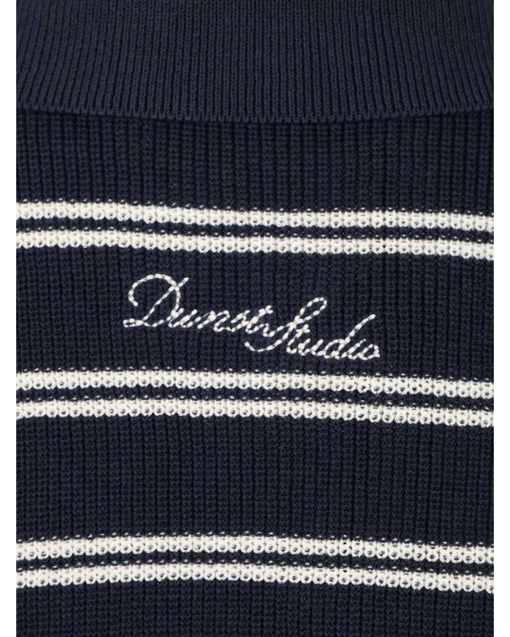 DUNST Blue Stripes Shirt Collar Polo