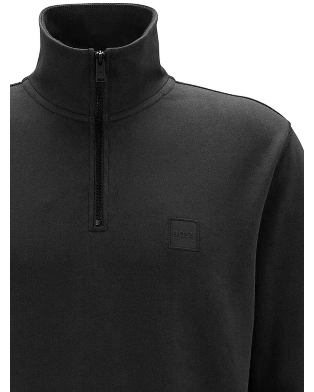 Boss Black Half Zip Sweatshirt for men