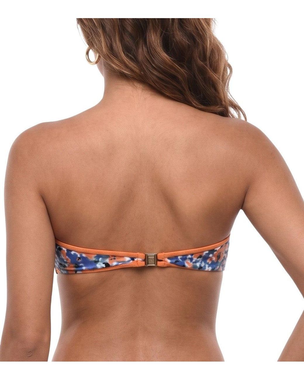 DSquared² Blue Floral Bikini Top Swimwear