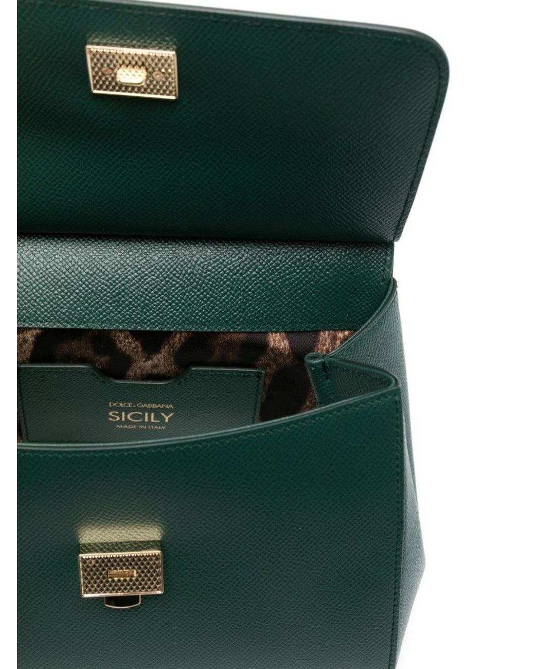 Dolce & Gabbana Green Sicily Medium Satchel