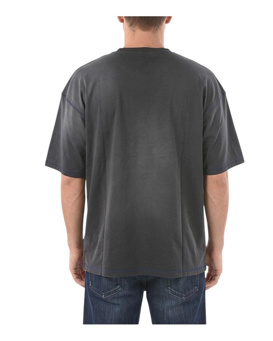 DIESEL Gray Relaxed Printed T-Shirt for men