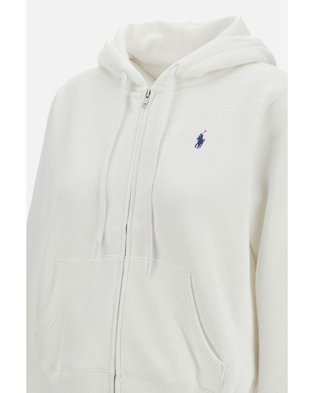 Polo Ralph Lauren White Logo Zip-Up Hoodie